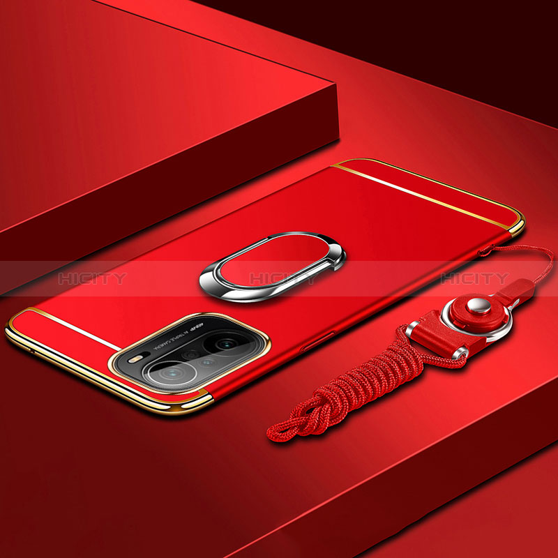 Handyhülle Hülle Luxus Metall Rahmen und Kunststoff Schutzhülle Hartschalen Tasche mit Fingerring Ständer für Xiaomi Mi 11X Pro 5G
