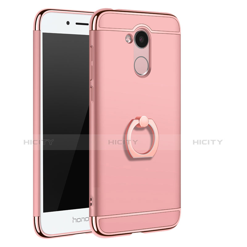 Handyhülle Hülle Luxus Metall Rahmen und Kunststoff Schutzhülle Tasche mit Fingerring Ständer A01 für Huawei Honor 6A Rosegold