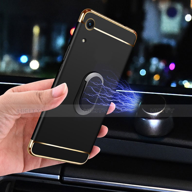 Handyhülle Hülle Luxus Metall Rahmen und Kunststoff Schutzhülle Tasche mit Fingerring Ständer A01 für Huawei Honor 8A