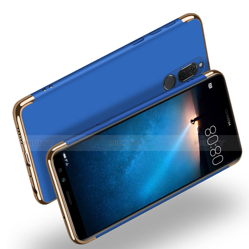 Handyhülle Hülle Luxus Metall Rahmen und Kunststoff Schutzhülle Tasche mit Fingerring Ständer A01 für Huawei Nova 2i