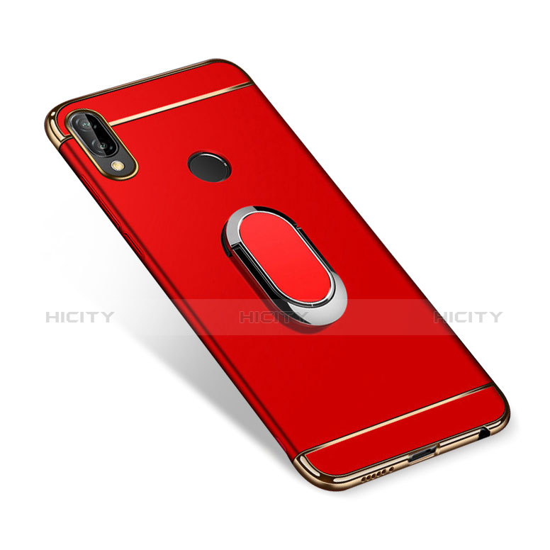 Handyhülle Hülle Luxus Metall Rahmen und Kunststoff Schutzhülle Tasche mit Fingerring Ständer A01 für Huawei Nova 3i Rot Plus