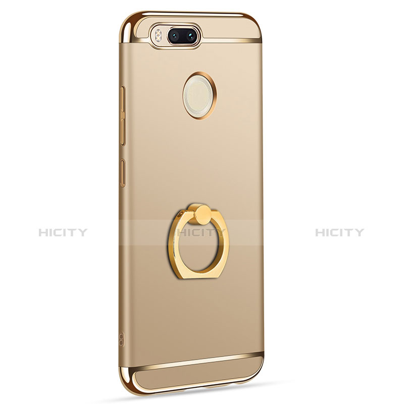 Handyhülle Hülle Luxus Metall Rahmen und Kunststoff Schutzhülle Tasche mit Fingerring Ständer A01 für Xiaomi Mi 5X Gold