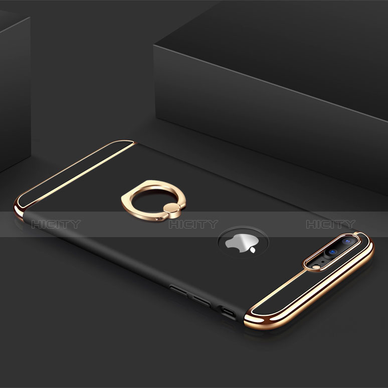 Handyhülle Hülle Luxus Metall Rahmen und Kunststoff Schutzhülle Tasche mit Fingerring Ständer A05 für Apple iPhone 7 Plus