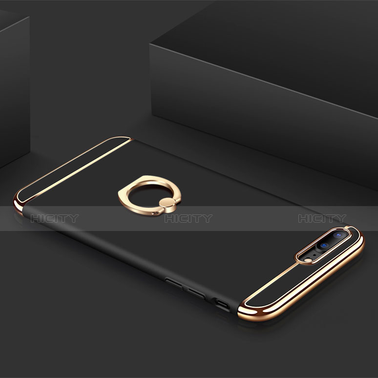 Handyhülle Hülle Luxus Metall Rahmen und Kunststoff Schutzhülle Tasche mit Fingerring Ständer A06 für Apple iPhone 7 Plus