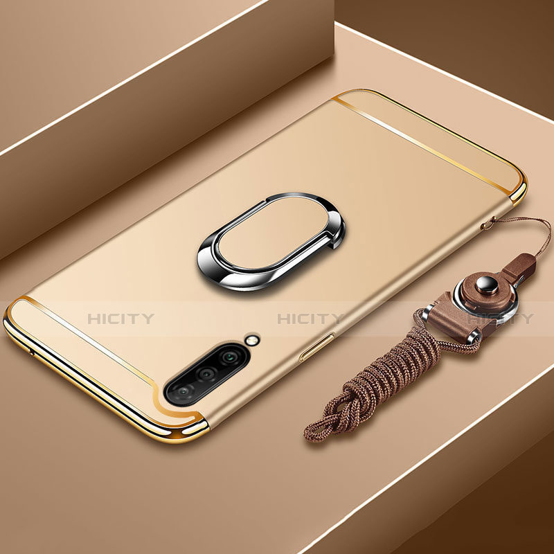 Handyhülle Hülle Luxus Metall Rahmen und Kunststoff Schutzhülle Tasche mit Fingerring Ständer T01 für Xiaomi Mi A3