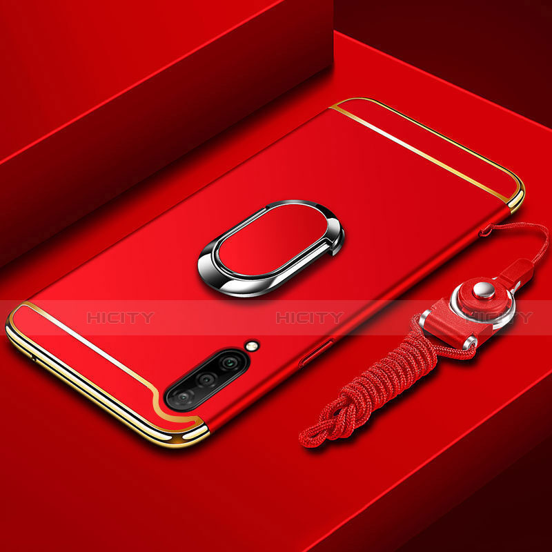 Handyhülle Hülle Luxus Metall Rahmen und Kunststoff Schutzhülle Tasche mit Fingerring Ständer T01 für Xiaomi Mi A3