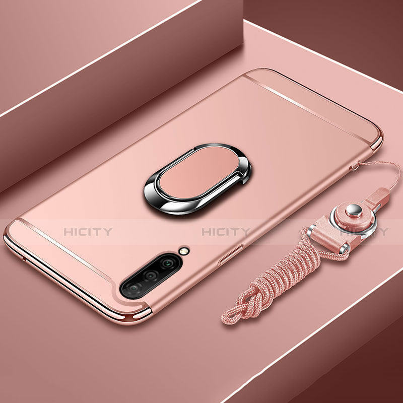 Handyhülle Hülle Luxus Metall Rahmen und Kunststoff Schutzhülle Tasche mit Fingerring Ständer T01 für Xiaomi Mi A3