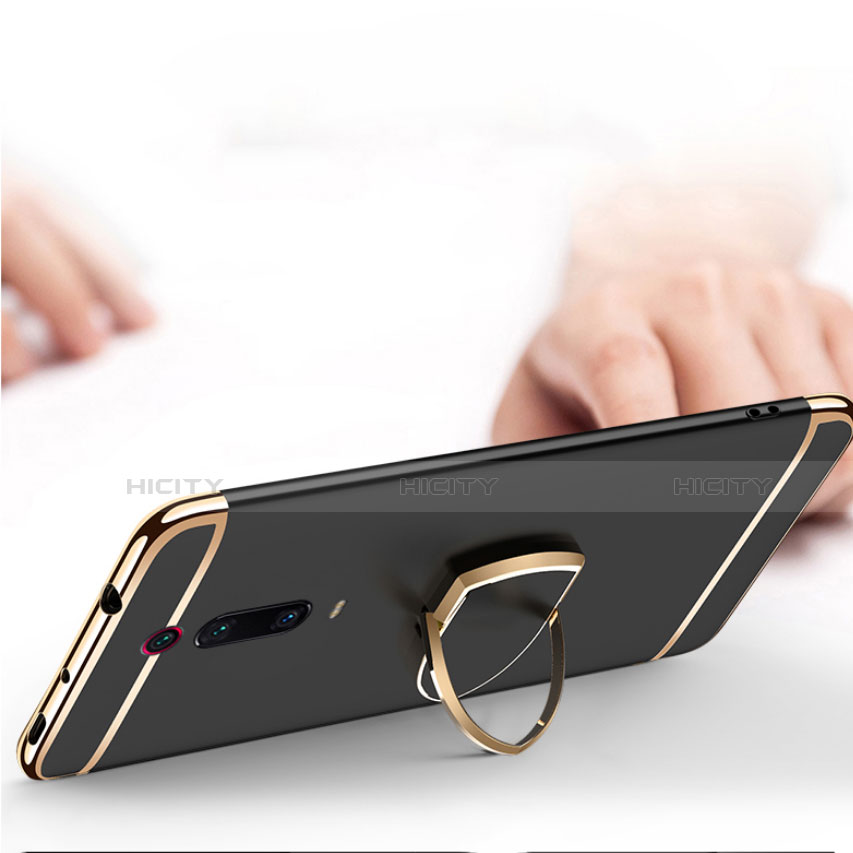 Handyhülle Hülle Luxus Metall Rahmen und Kunststoff Schutzhülle Tasche mit Fingerring Ständer T01 für Xiaomi Redmi K20 Pro