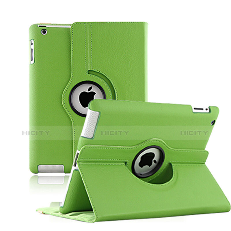 Handyhülle Hülle Rotierende Tasche Leder für Apple iPad 4 Grün