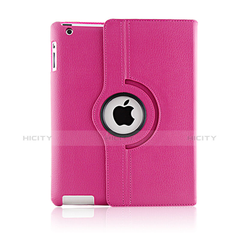 Handyhülle Hülle Rotierende Tasche Leder für Apple iPad 4 Pink