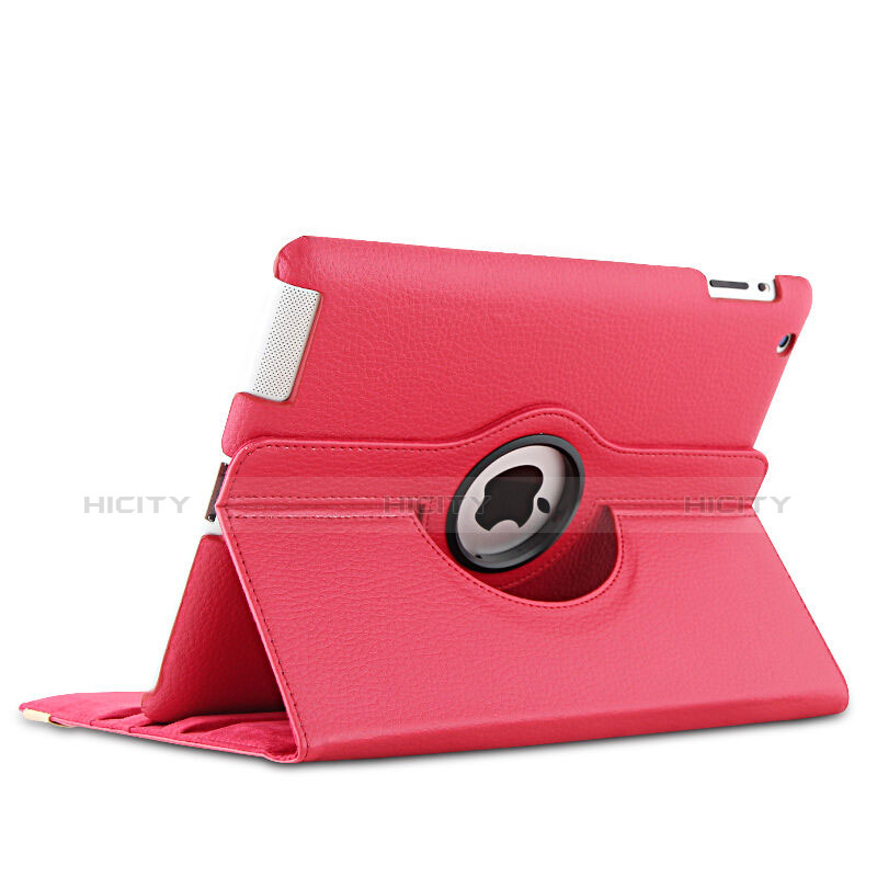 Handyhülle Hülle Rotierende Tasche Leder für Apple iPad 4 Rot