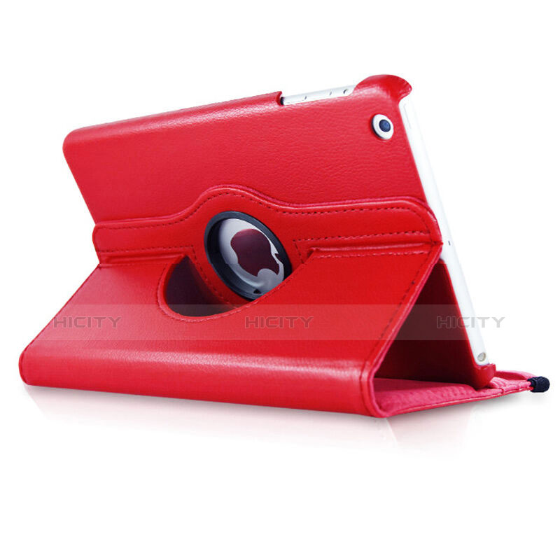 Handyhülle Hülle Rotierende Tasche Leder für Apple iPad Mini 2 Rot