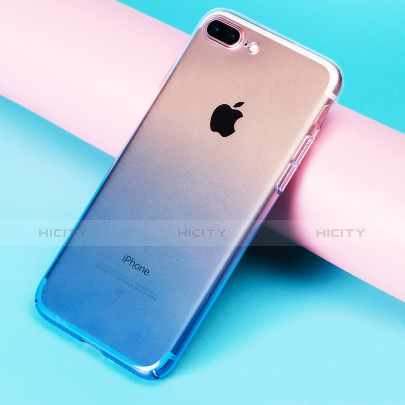 Handyhülle Hülle Schutzhülle Durchsichtig Farbverlauf für Apple iPhone 7 Plus Blau