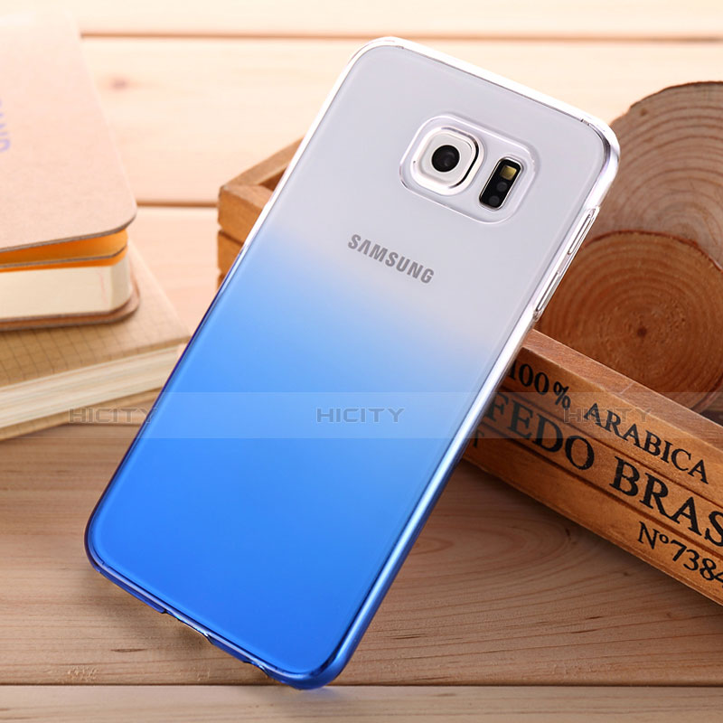 Handyhülle Hülle Schutzhülle Durchsichtig Farbverlauf für Samsung Galaxy S6 Duos SM-G920F G9200 Blau