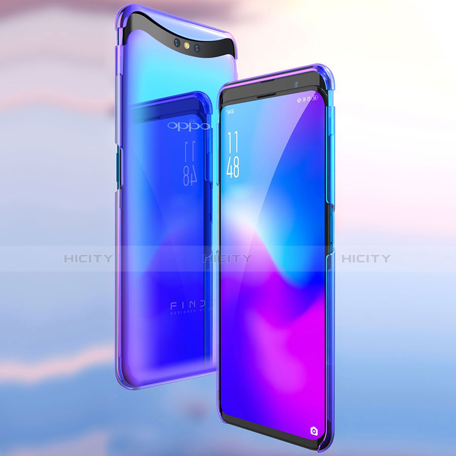 Handyhülle Hülle Schutzhülle Durchsichtig Transparent Farbverlauf für Oppo Find X Blau