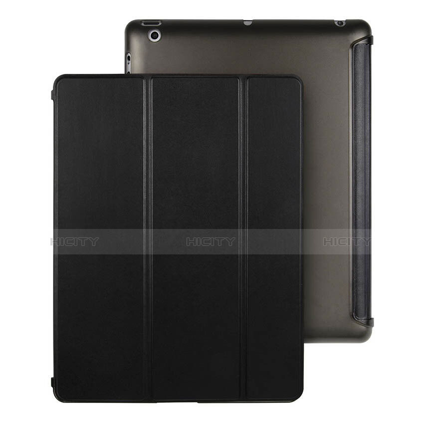 Handyhülle Hülle Stand Tasche Leder für Apple iPad 2 Schwarz