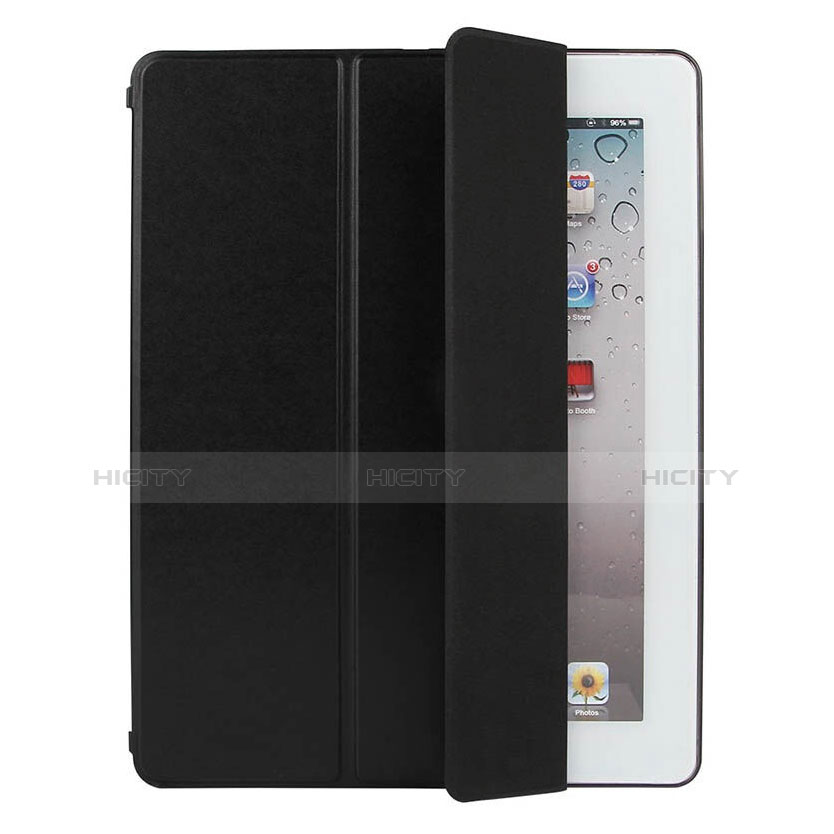 Handyhülle Hülle Stand Tasche Leder für Apple iPad 2 Schwarz