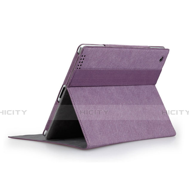 Handyhülle Hülle Stand Tasche Leder für Apple iPad 4 Violett