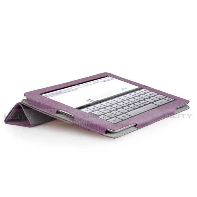 Handyhülle Hülle Stand Tasche Leder für Apple iPad 4 Violett