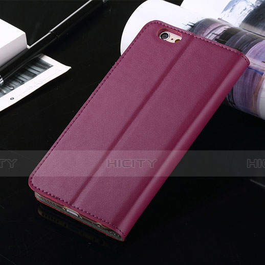 Handyhülle Hülle Stand Tasche Leder für Apple iPhone 6 Plus Violett groß