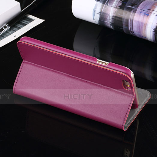 Handyhülle Hülle Stand Tasche Leder für Apple iPhone 6 Plus Violett groß