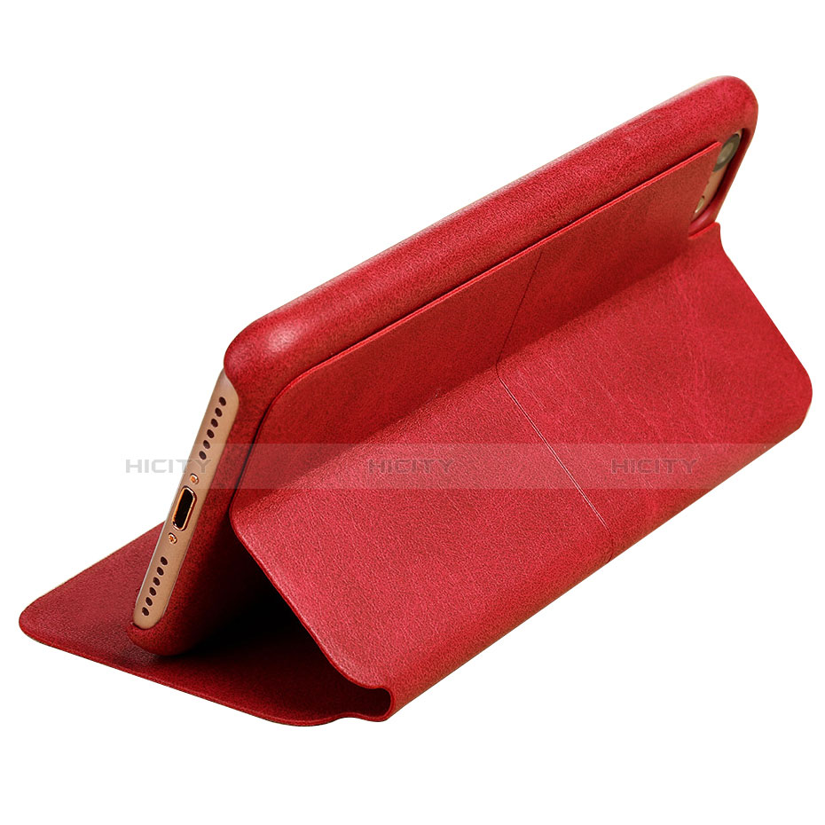 Handyhülle Hülle Stand Tasche Leder für Apple iPhone 7 Rot