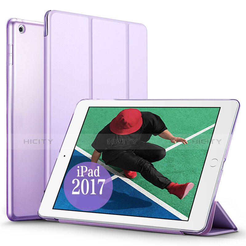 Handyhülle Hülle Stand Tasche Leder für Apple New iPad 9.7 (2017) Violett