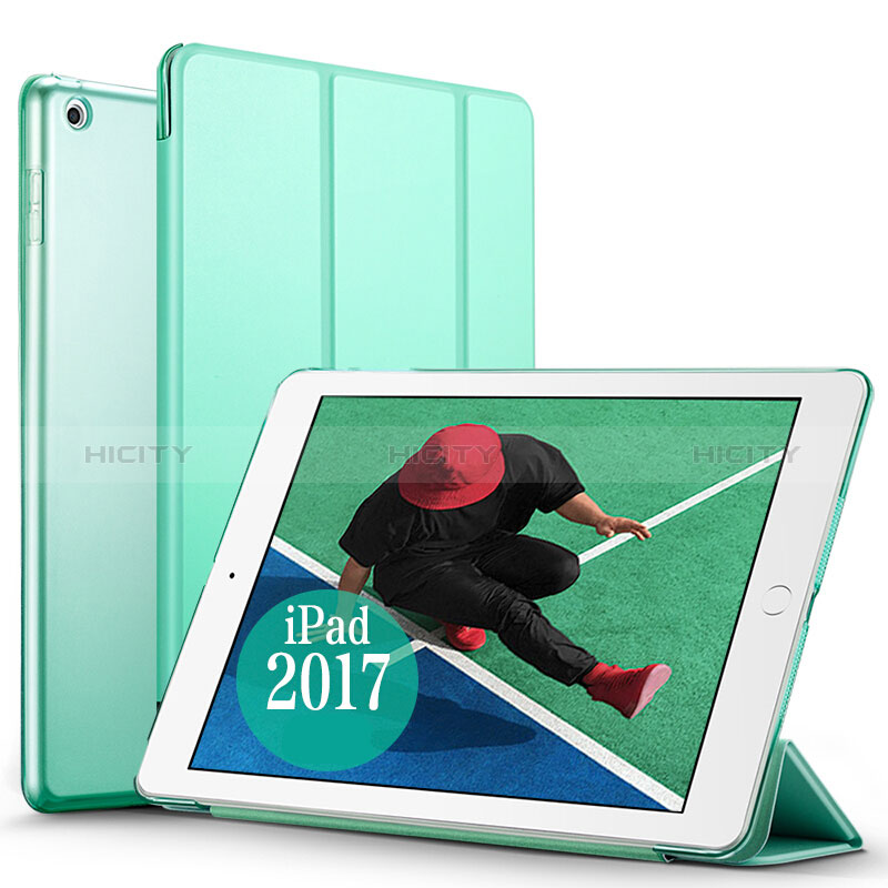 Handyhülle Hülle Stand Tasche Leder für Apple New iPad 9.7 (2018) Grün