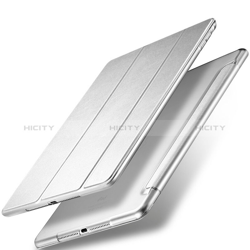 Handyhülle Hülle Stand Tasche Leder für Apple New iPad 9.7 (2018) Silber