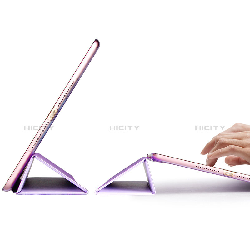 Handyhülle Hülle Stand Tasche Leder für Apple New iPad 9.7 (2018) Violett