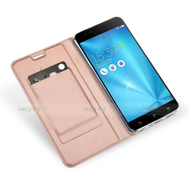 Handyhülle Hülle Stand Tasche Leder für Asus Zenfone 3 Zoom Rosegold