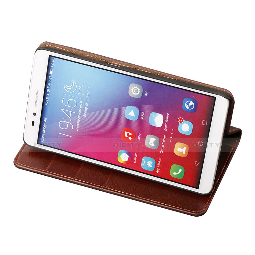 Handyhülle Hülle Stand Tasche Leder für Huawei GR5 Braun