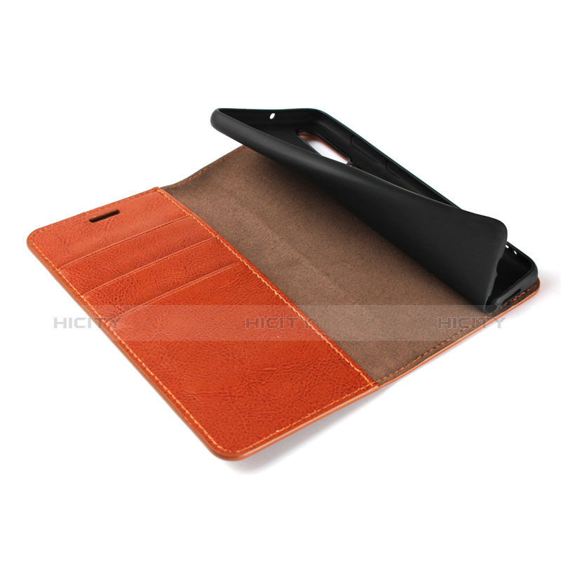 Handyhülle Hülle Stand Tasche Leder für Huawei P30 Orange groß