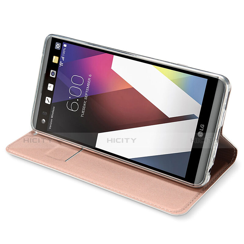 Handyhülle Hülle Stand Tasche Leder für LG G6 Rosegold