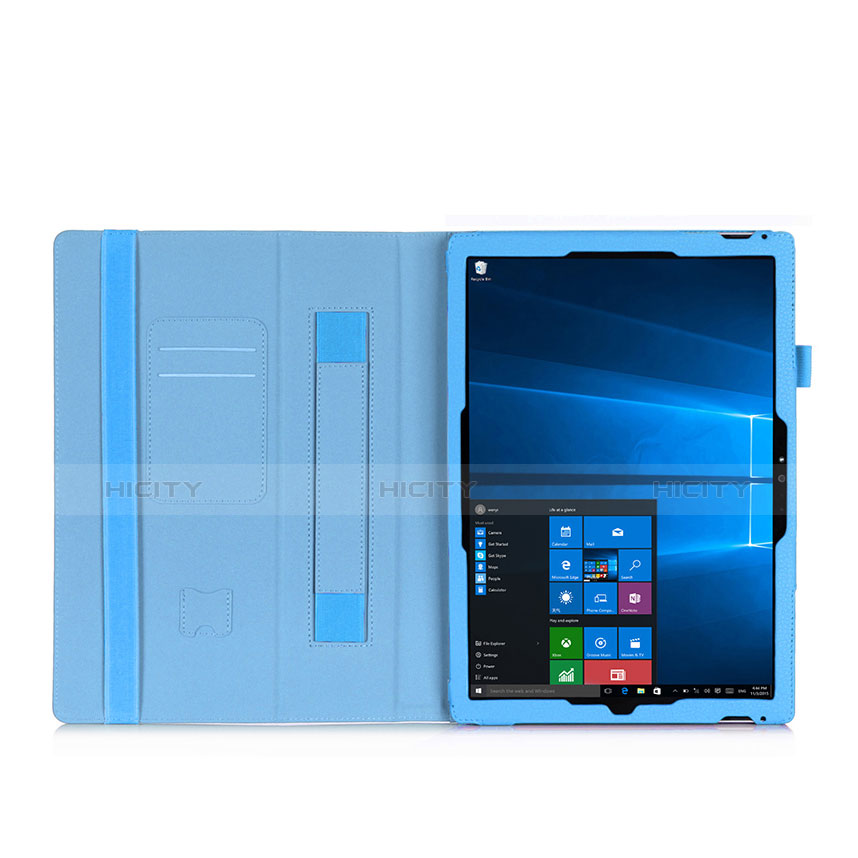 Handyhülle Hülle Stand Tasche Leder für Microsoft Surface Pro 3 Blau