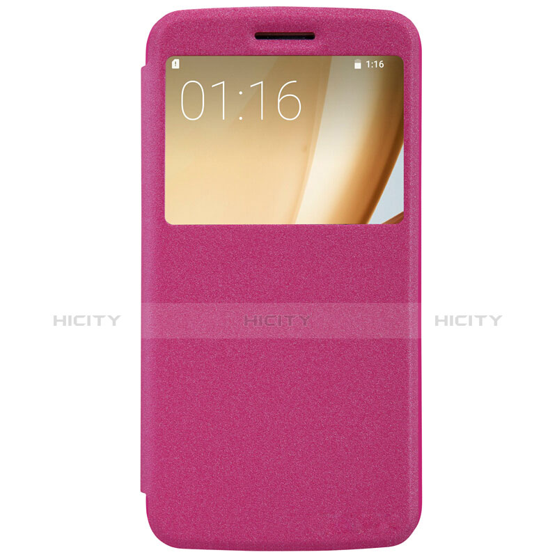 Handyhülle Hülle Stand Tasche Leder für Motorola Moto M XT1662 Rot groß