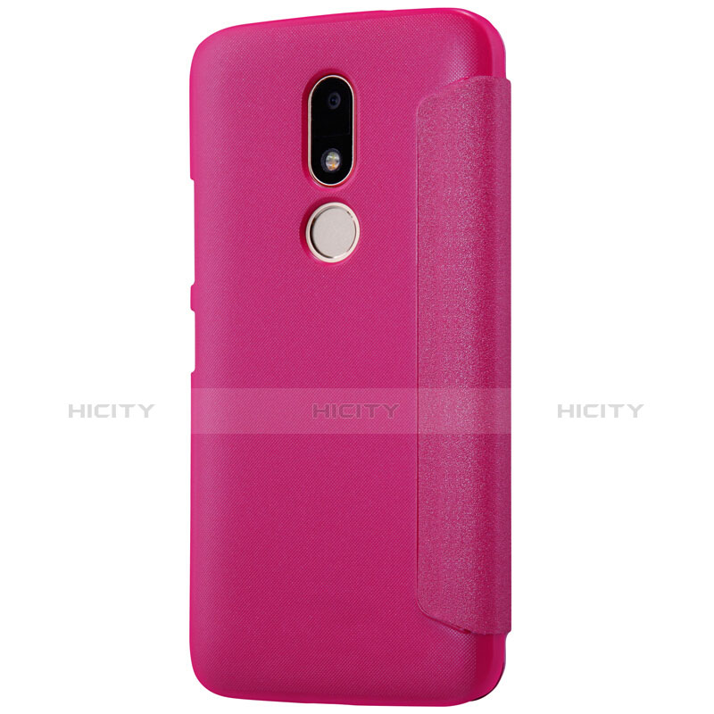 Handyhülle Hülle Stand Tasche Leder für Motorola Moto M XT1662 Rot groß