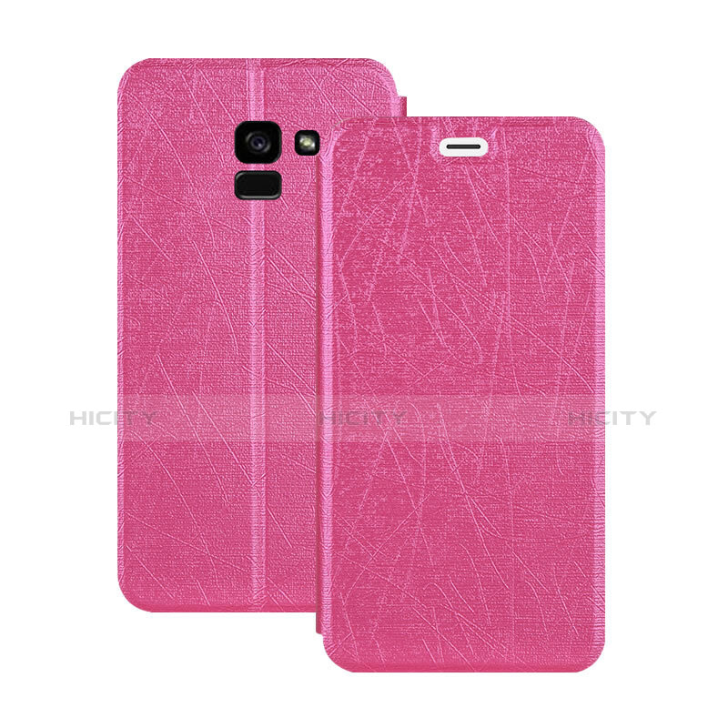 Handyhülle Hülle Stand Tasche Leder für Samsung Galaxy A5 (2018) A530F Pink Plus