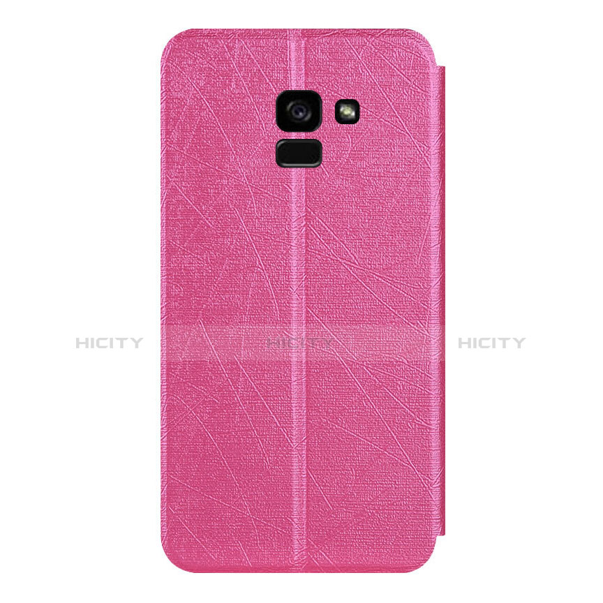 Handyhülle Hülle Stand Tasche Leder für Samsung Galaxy A5 (2018) A530F Pink groß