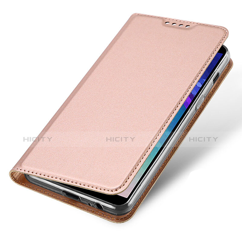 Handyhülle Hülle Stand Tasche Leder für Samsung Galaxy A6 Plus (2018) Rosa groß