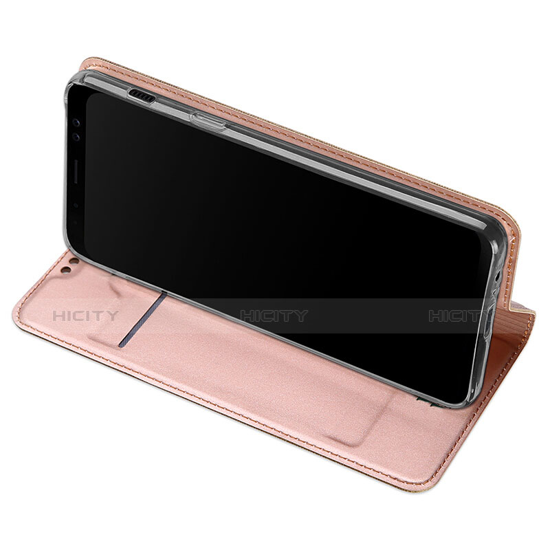 Handyhülle Hülle Stand Tasche Leder für Samsung Galaxy A8 (2018) A530F Rosegold