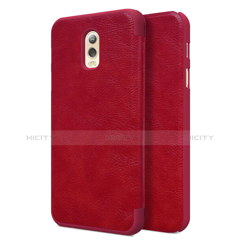 Handyhülle Hülle Stand Tasche Leder für Samsung Galaxy J7 Plus Rot