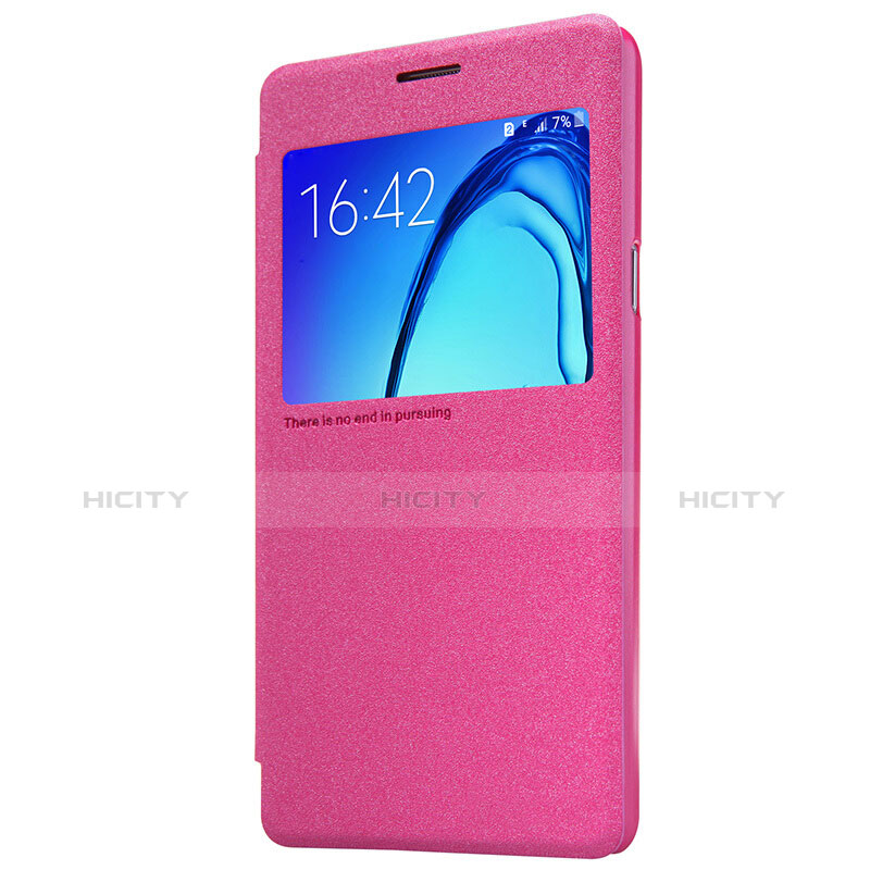 Handyhülle Hülle Stand Tasche Leder für Samsung Galaxy On5 G550FY Pink