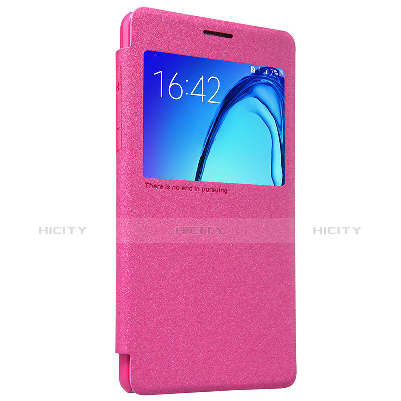 Handyhülle Hülle Stand Tasche Leder für Samsung Galaxy On5 G550FY Pink