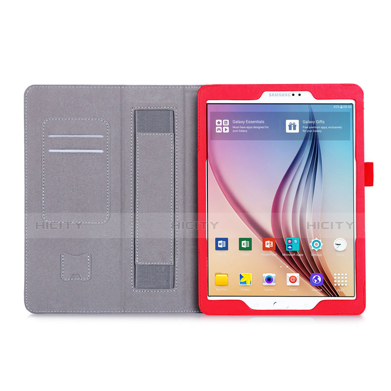 Handyhülle Hülle Stand Tasche Leder für Samsung Galaxy Tab S2 9.7 SM-T810 SM-T815 Rot