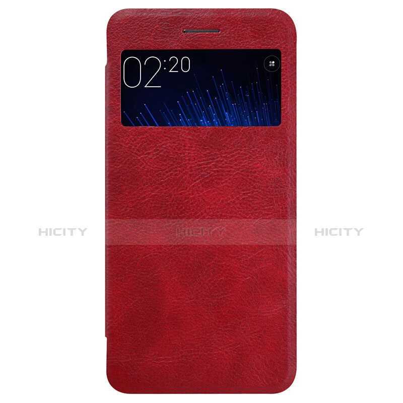 Handyhülle Hülle Stand Tasche Leder für Xiaomi Mi 5 Rot groß