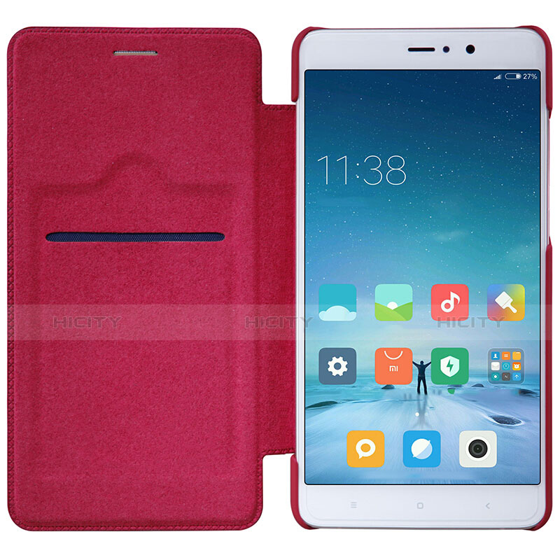 Handyhülle Hülle Stand Tasche Leder für Xiaomi Mi 5S Plus Rot groß