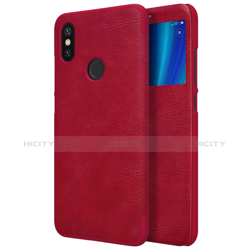 Handyhülle Hülle Stand Tasche Leder für Xiaomi Mi 6X Rot