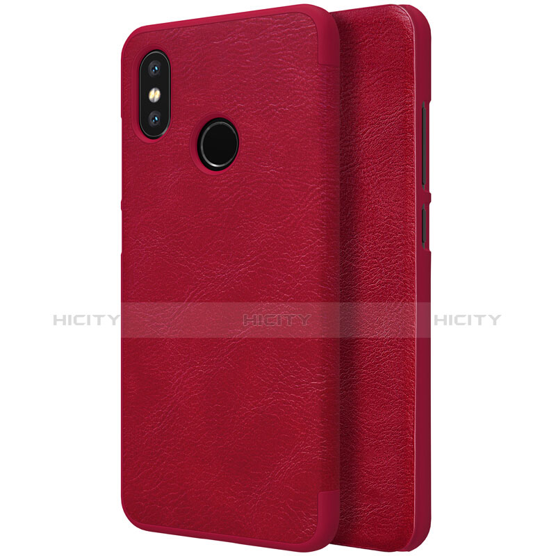 Handyhülle Hülle Stand Tasche Leder für Xiaomi Mi 8 Rot