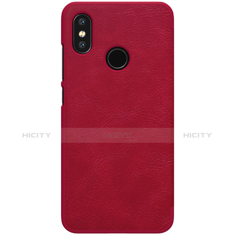 Handyhülle Hülle Stand Tasche Leder für Xiaomi Mi 8 Rot